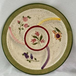 Floral Contemporary Glass Serving Dish